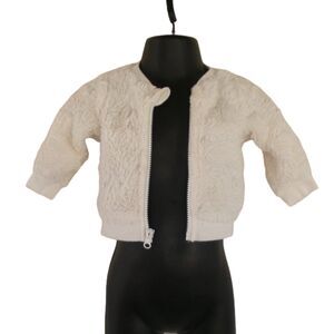 WONDER NATION Teddy Jacket, NB, Zipper, LS,  White, Fuzzy/Sherpa